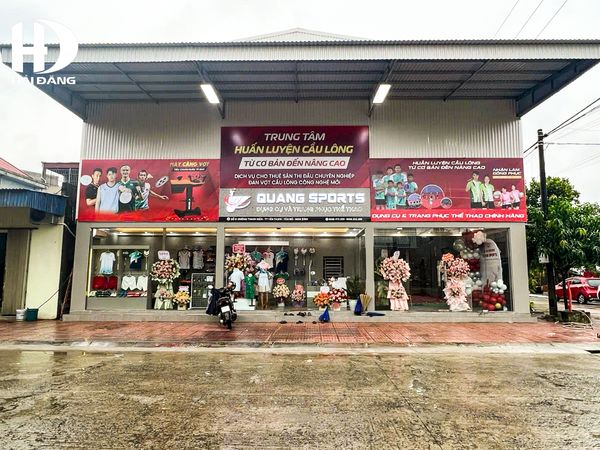 BÀN GIAO CÔNG TRÌNH BIỂN QUẢNG CÁO TRUNG TÂM HUẤN LUYỆN CẦU LÔNG QUANG SPORT