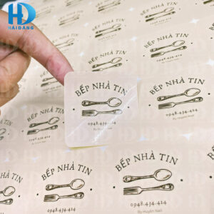 In tem decal trong suốt, tem sản phẩm…