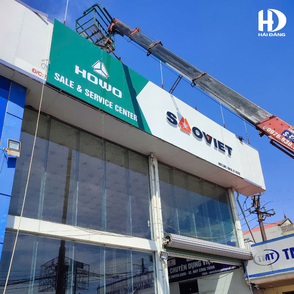 HOÀN THÀNH BÀN GIAO CÔNG TRÌNH BIỂN ALU KHUNG THÉP HỘP CHỮ MICA SHOWROOM Ô TÔ SAO VIỆT